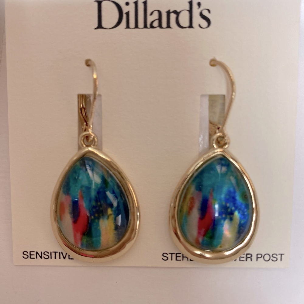 Dillard’s Earrings NWT gold tone silver posts for sensitive ears
